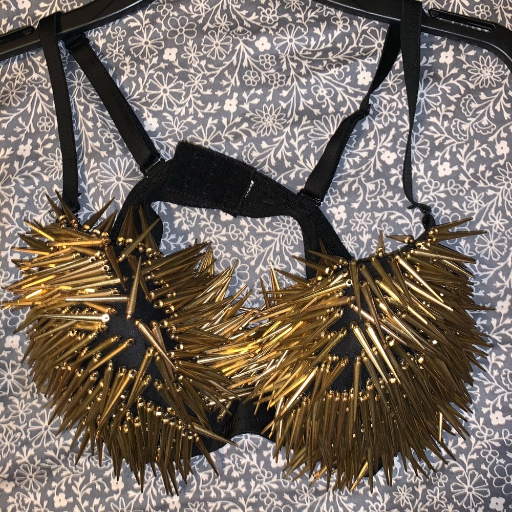 Gold spike bra top
